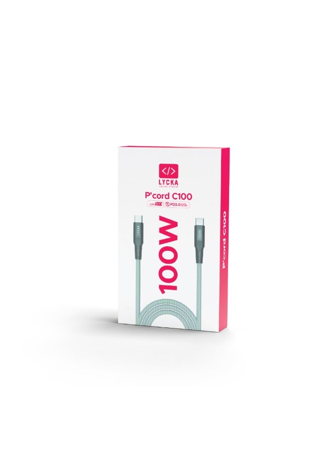 Lycka P Cord C100 – 100W Type-C to Type-C Fast Charging & Data Transmission Cable (1.2 M) - Image 4